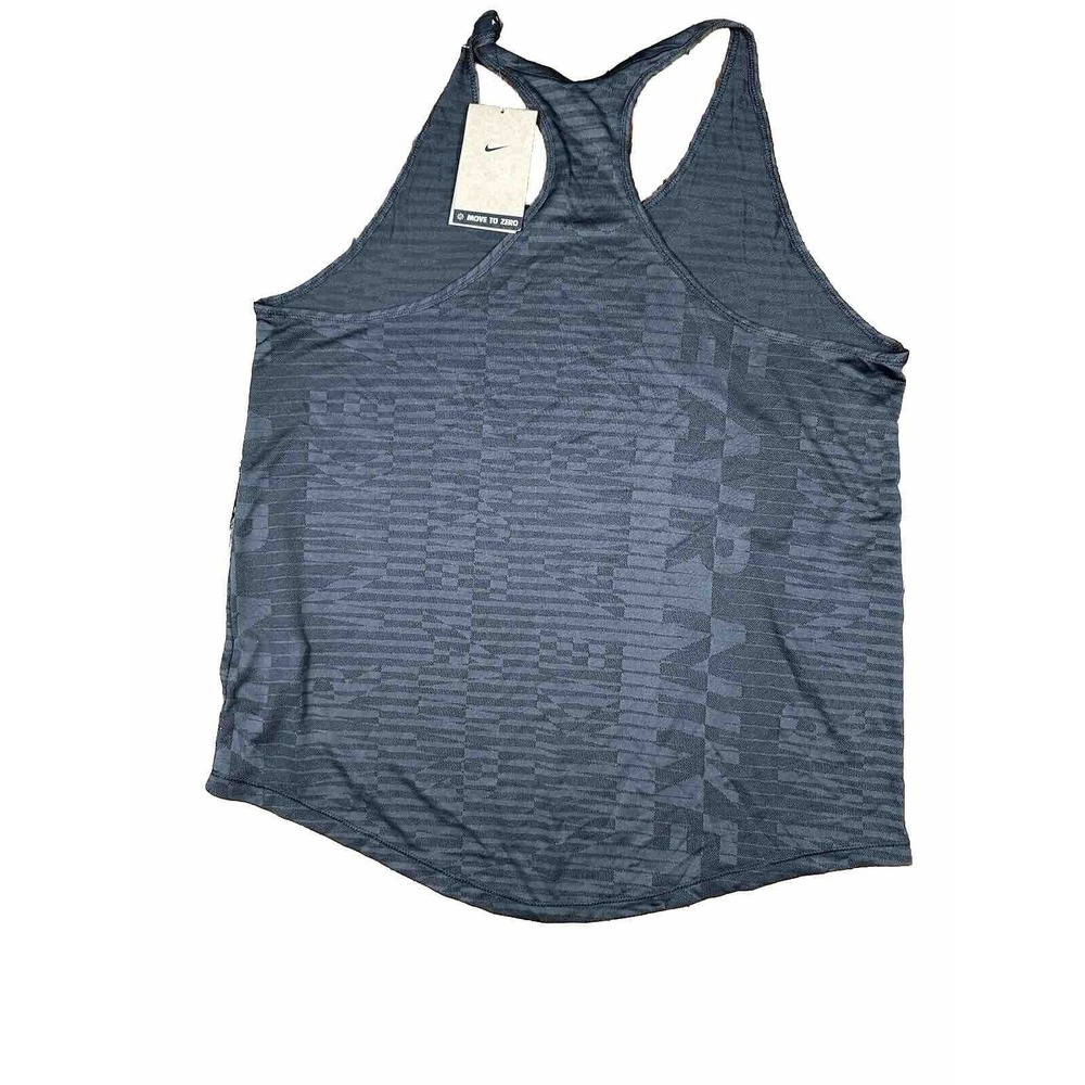 NWT Nike Women's Running Mesh Racer Back Black Gray Tank Top Size XL
